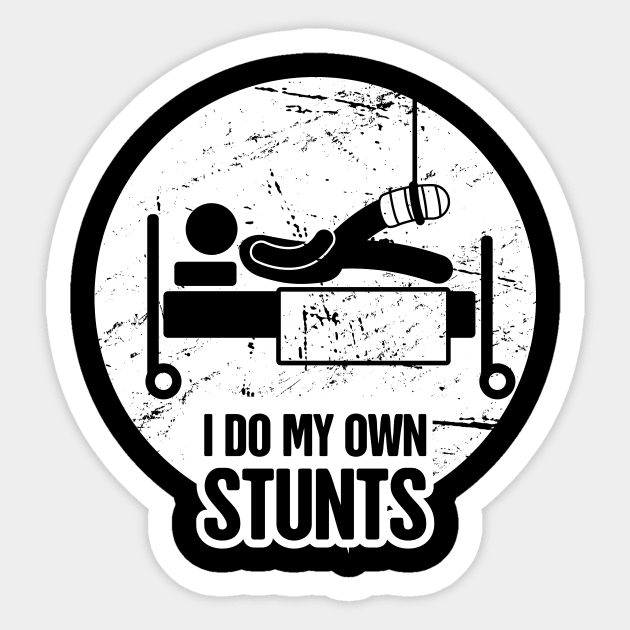 Stunts - Funny Broken Leg Get Well Soon Gift Sticker by MeatMan